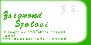 zsigmond szolosi business card